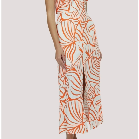 Nordstrom Lost & Wander Salt to the Sea Midi Halter Dress Red & Cream M NWT - Picture 3 of 13